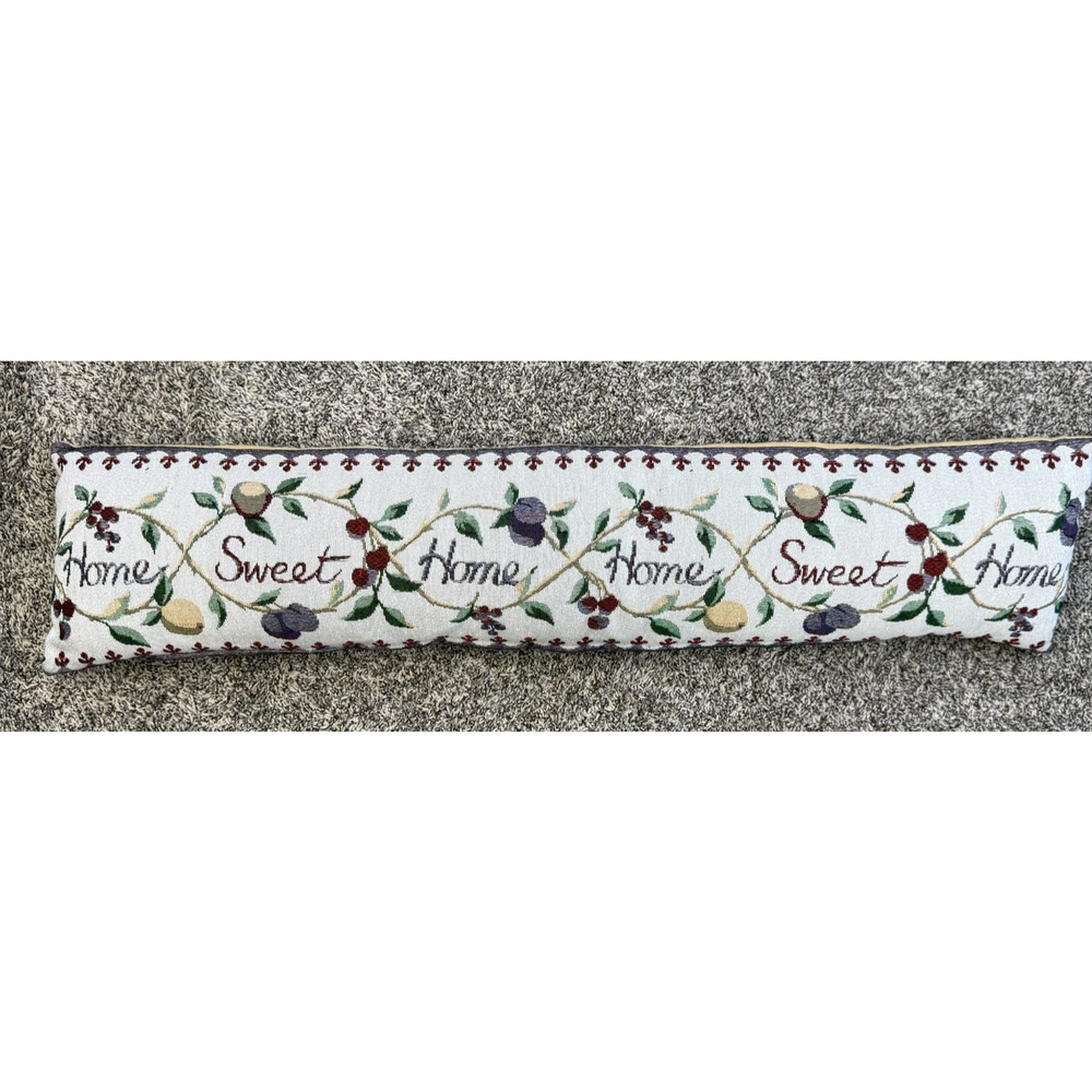 Vintage Needlepoint Tapestry Embroidered Stitched Fruit Accent‎ Pillow 33" Long
